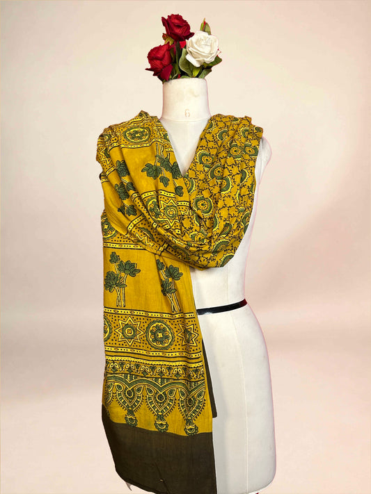 Ajarkh Cotton Handblock Printed Dupatta