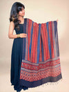 Maroon Ajrakh Linen Handblock Printed Dupatta