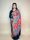 Rust Red Ajrakh Modal Handblock Printed Saree