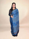 Blue Handblock Printed Ajrakh Modal Saree