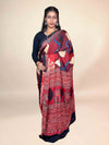 Crimson Ajrakh Modal Handblock Printed Saree