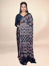 Black Ajrakh Modal Handblock Printed Saree