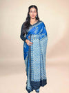 Royal Blue Ajrakh Modal Handblock Printed Saree