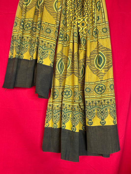 Ajrakh Cotton Handblock Printed Dupatta for Women