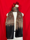 Ajrakh Gaji Stole for Women in Black and Maroon Traditional Handblock Print Design