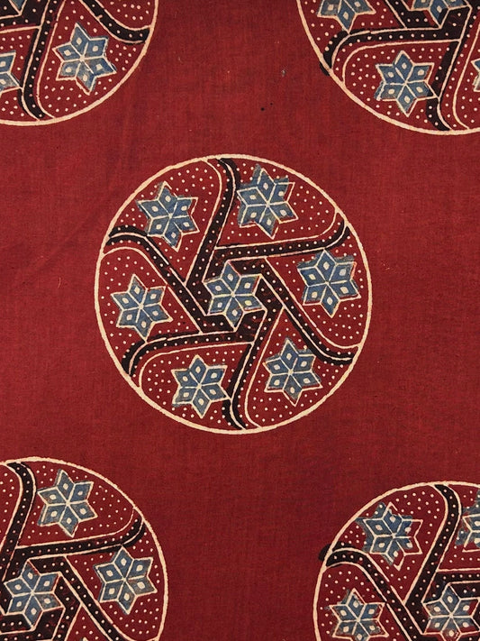 Ajrakh Handblock Printed Cotton Fabric