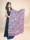 White Anokhi handblock printed cotton dupatta