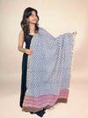Off White Anokhi handblock printed cotton dupatta