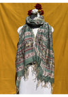 Anokhi Chanderi Handblock Printed Dupatta for Women in Green and Floral Ethnic Design