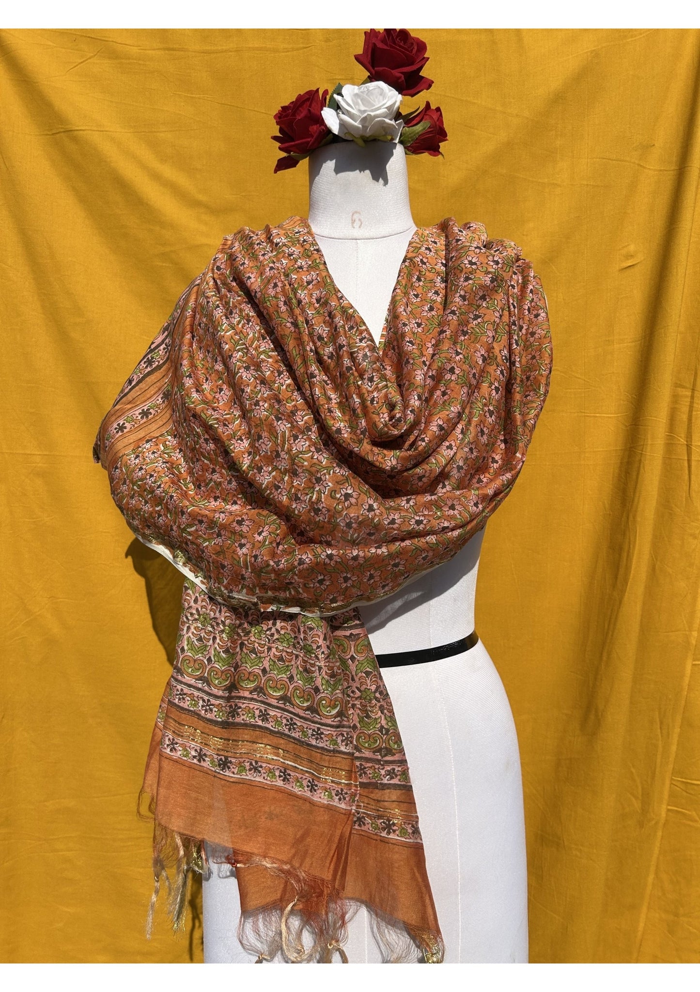 Anokhi Cotton Chanderi Handblock Printed Dupatta