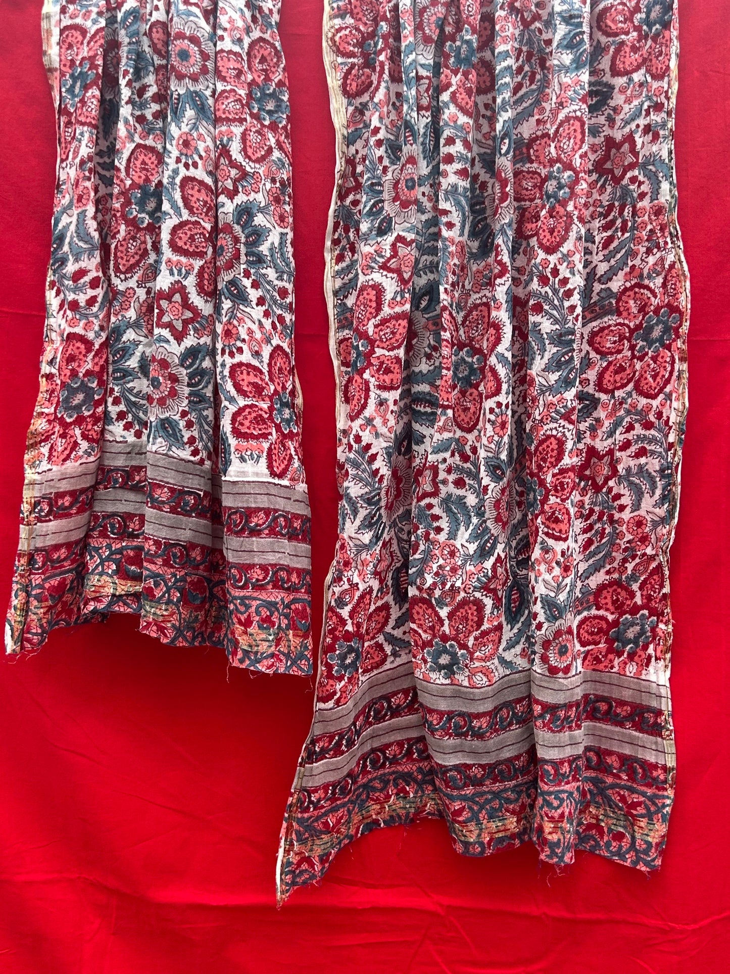 Anokhi handblock printed cotton linen dupatta