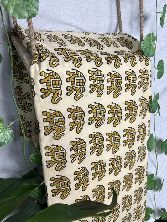 Multicolor Bagru Print Fabrics | Mustard