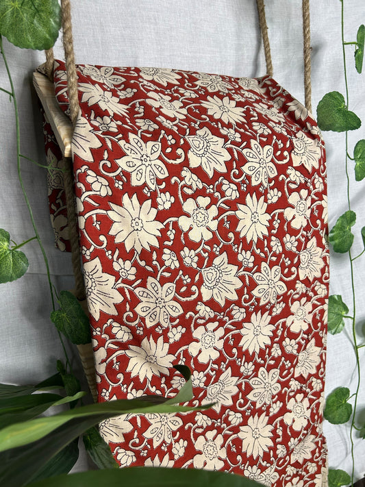 Maroon Bagru Print Fabrics