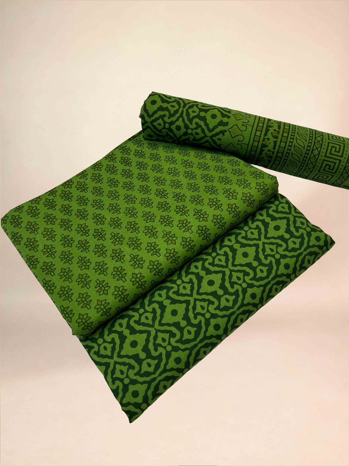 Multicolor Banjara Handblock Printed Cotton Suit Set | Green