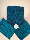 Teal Blue Banjara Handblock Printed Cotton Suit Set