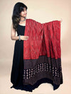Black And Maroon Handblock Printed Cotton Dupatta