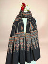 Black Ajarkh Cotton Handblock Printed Dupatta
