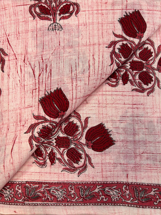 Brush Hand Block Printed fabric
