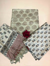 Soft Ivory Chanderi Handblock Printed Suit Set