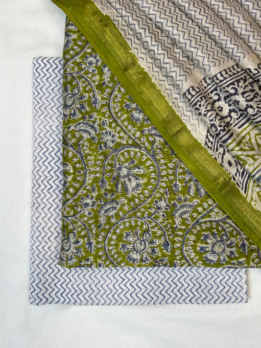 Chanderi Handblock Printed Suit Set