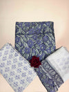Dusty Lavender Chiffon Handblock Printed Cotton Suit Set