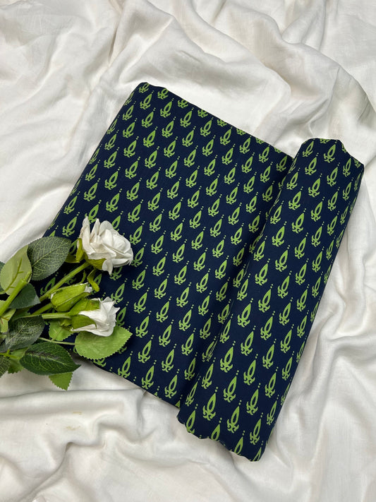 Discharge Print Handblock Cotton Fabric