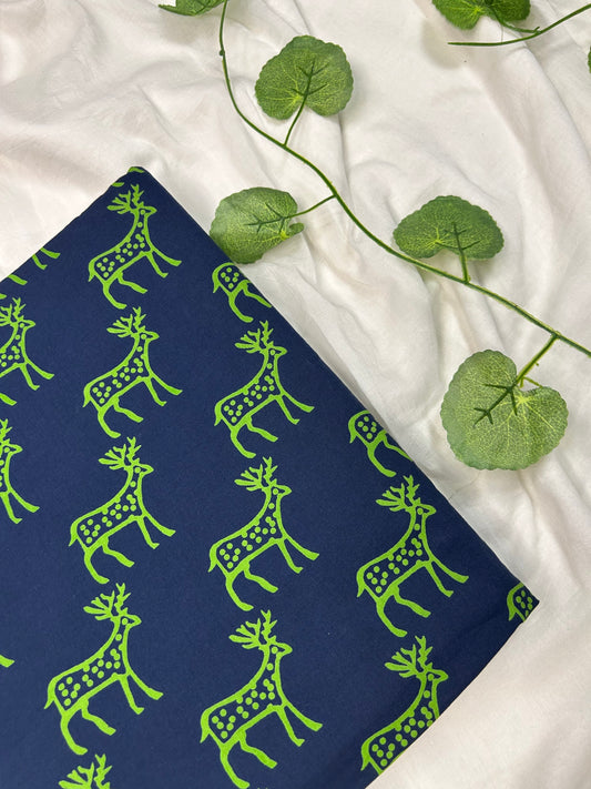 Discharge Print Handblock Cotton Fabric