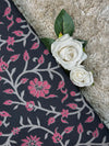 Multicolor Discharge Hand Print Cotton Fabric | Black