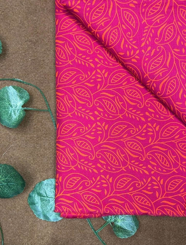 Discharge Print Cotton Fabric Pink
