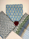 Sky Blue Full Kota Handblock Printed Cotton Suit Set
