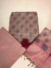 Beige Full Kota Handblock Printed Cotton Suit Set