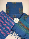 Navy Blue Full Kota Handblock Printed Cotton Suit Set