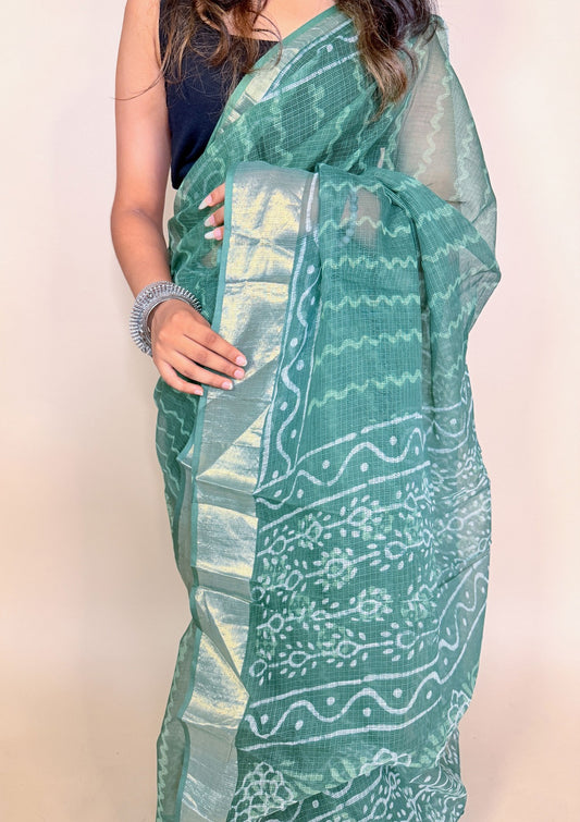 Sea Green Kota Print Fabric