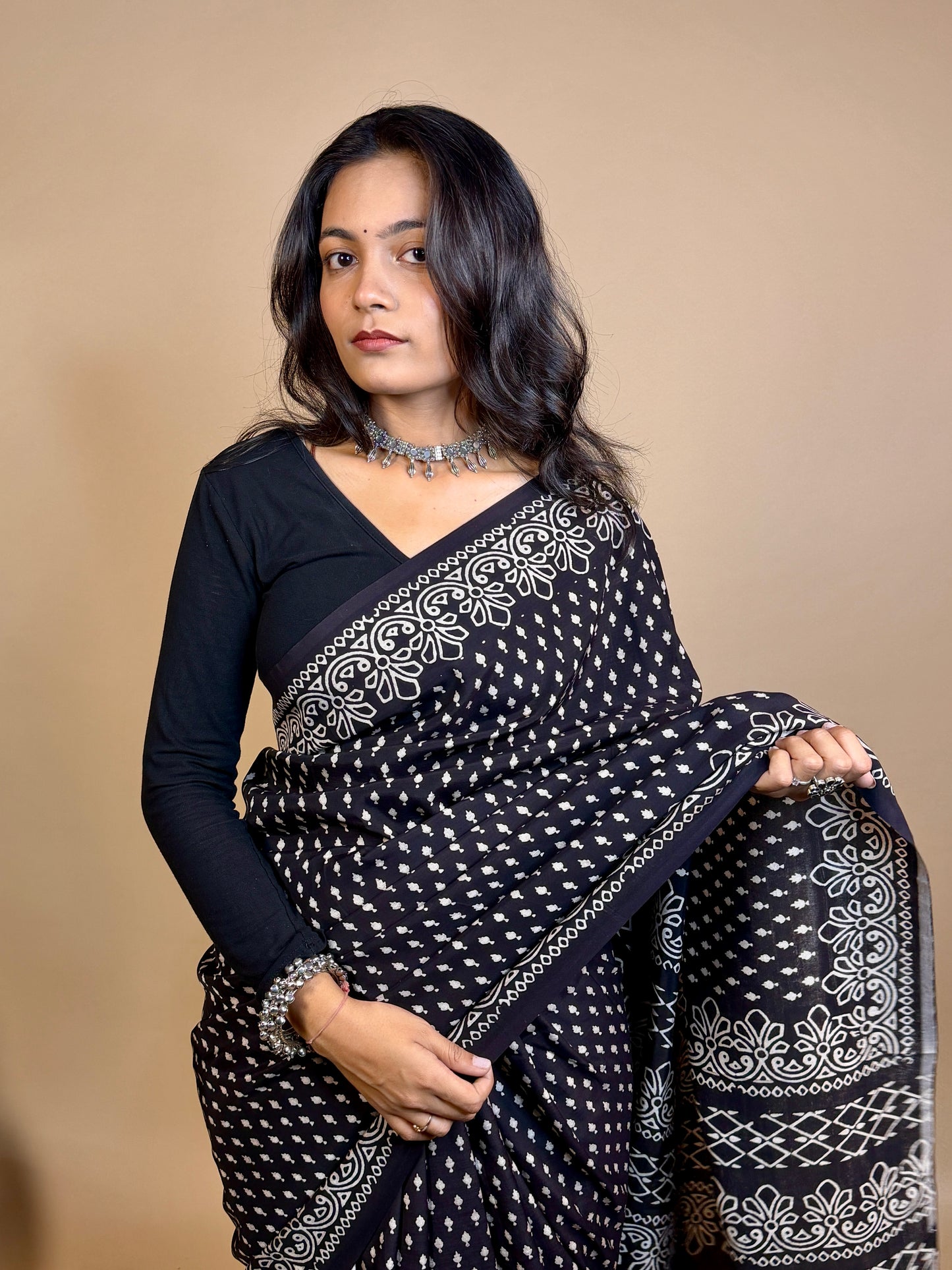 Assam Silk Handblock Printed Saree