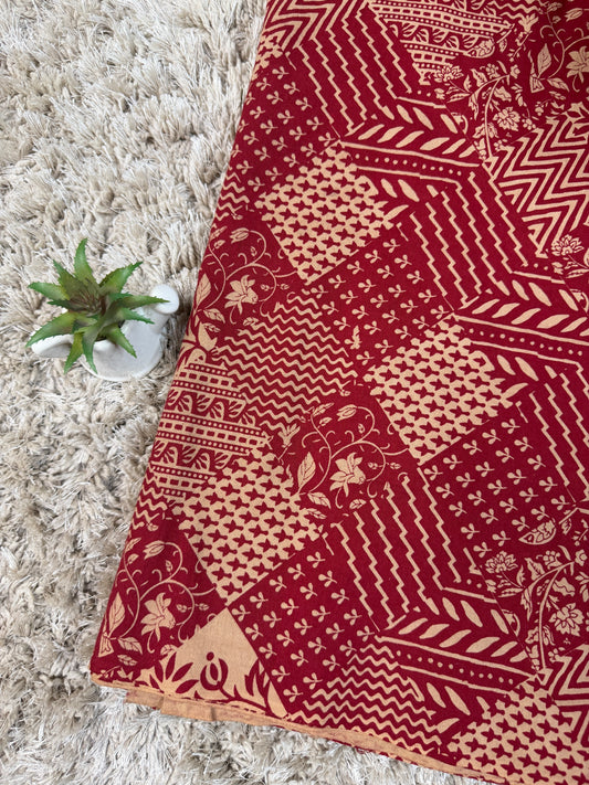 Maroon Banjara Print Fabric