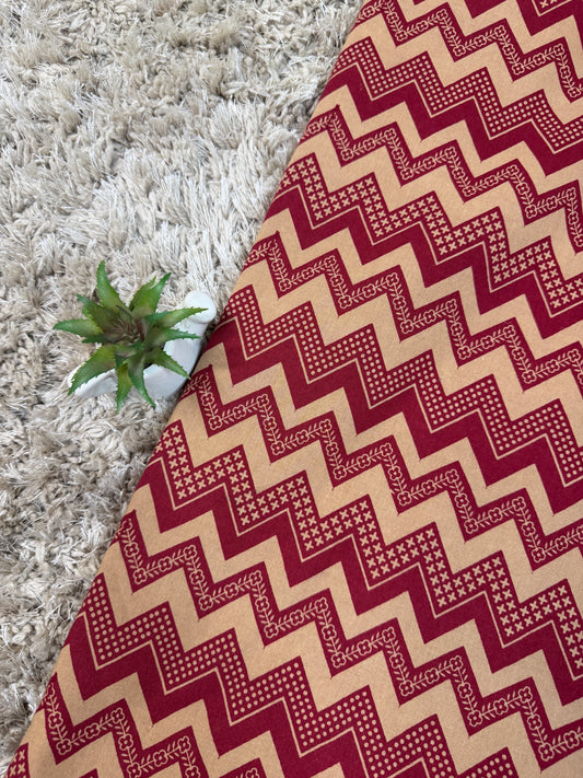 Maroon Banjara Print Fabric