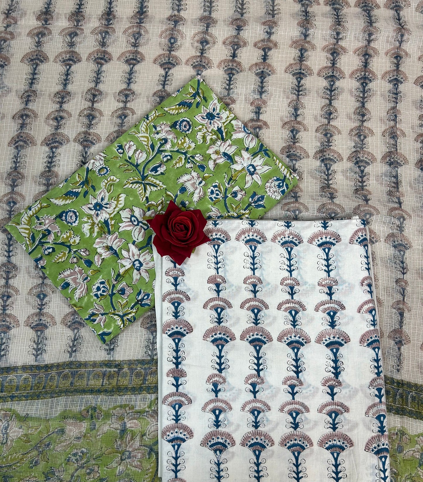 Kota Handblock Printed Cotton Suit Set