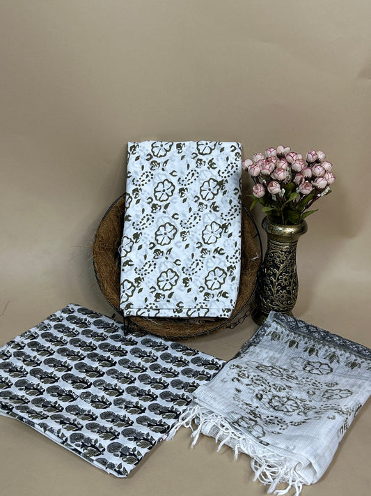 Kota Handblock Printed Cotton Suit Set