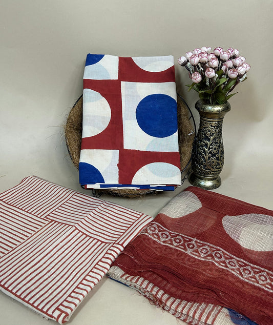 Kota Handblock Printed Cotton Suit Set