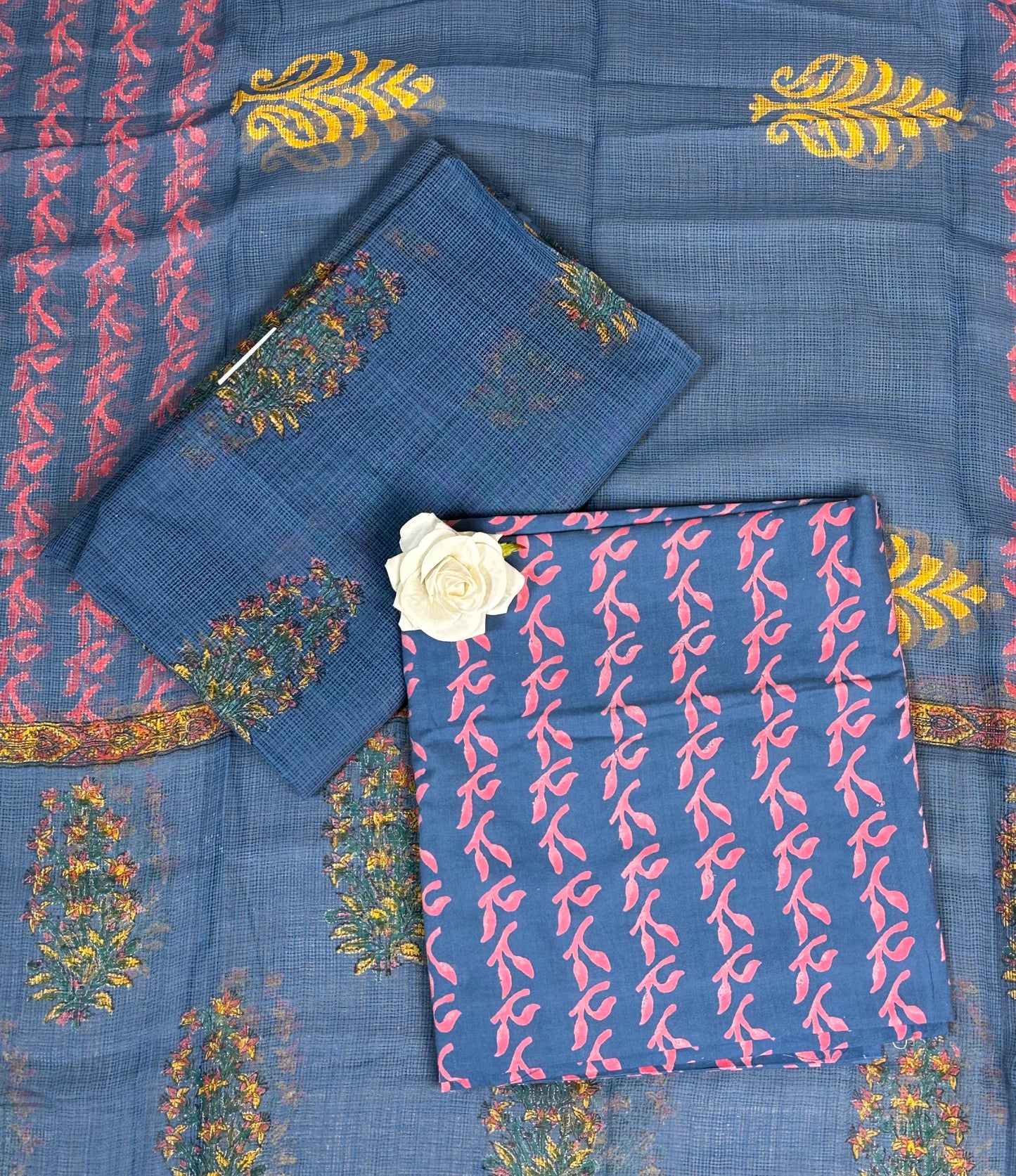 Kota Handblock Printed Cotton Suit Set
