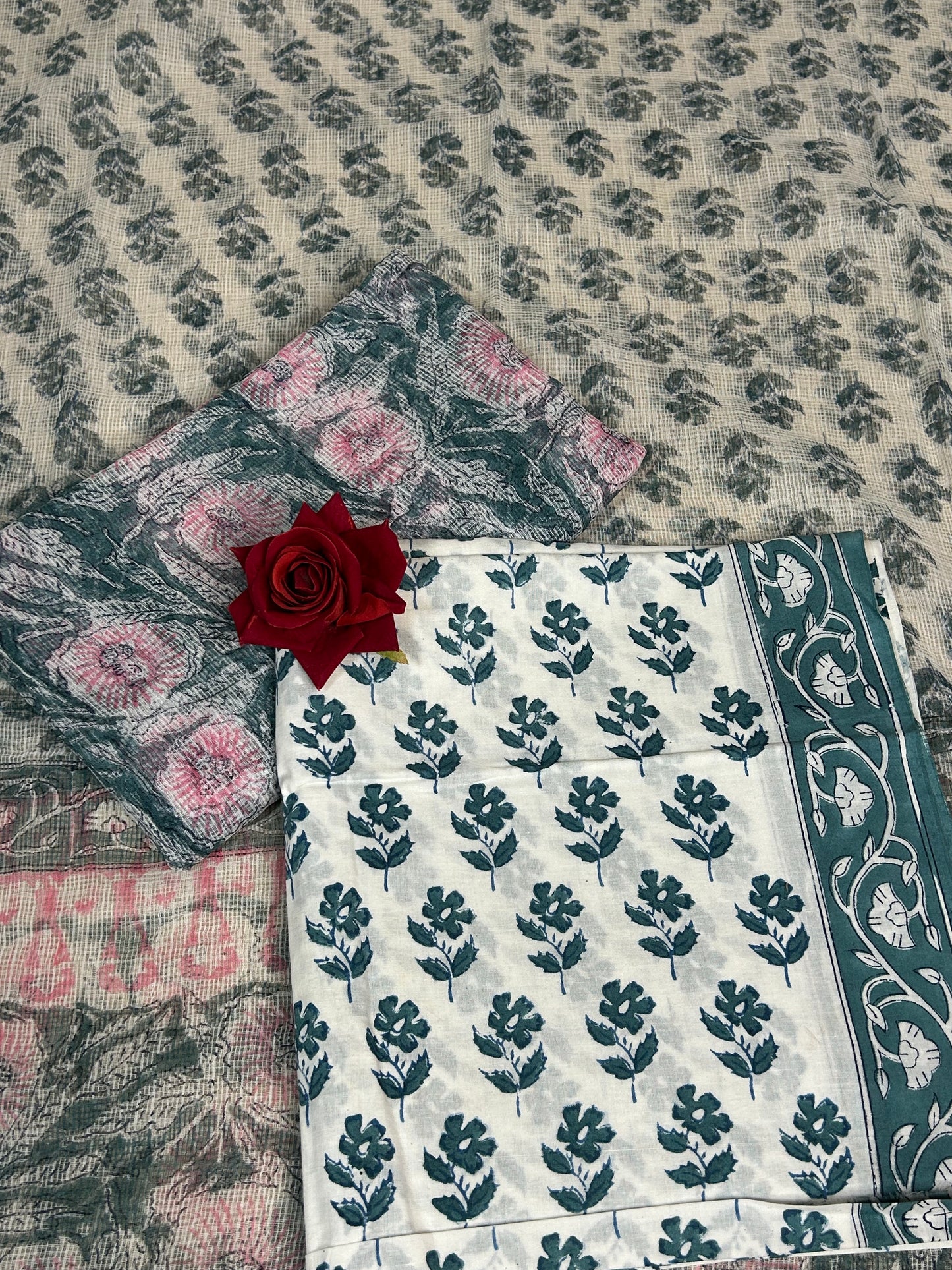 Full Kota Handblock Printed Cotton Suit Set