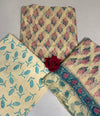 Beige Full Kota Handblock Printed Cotton Suit Set