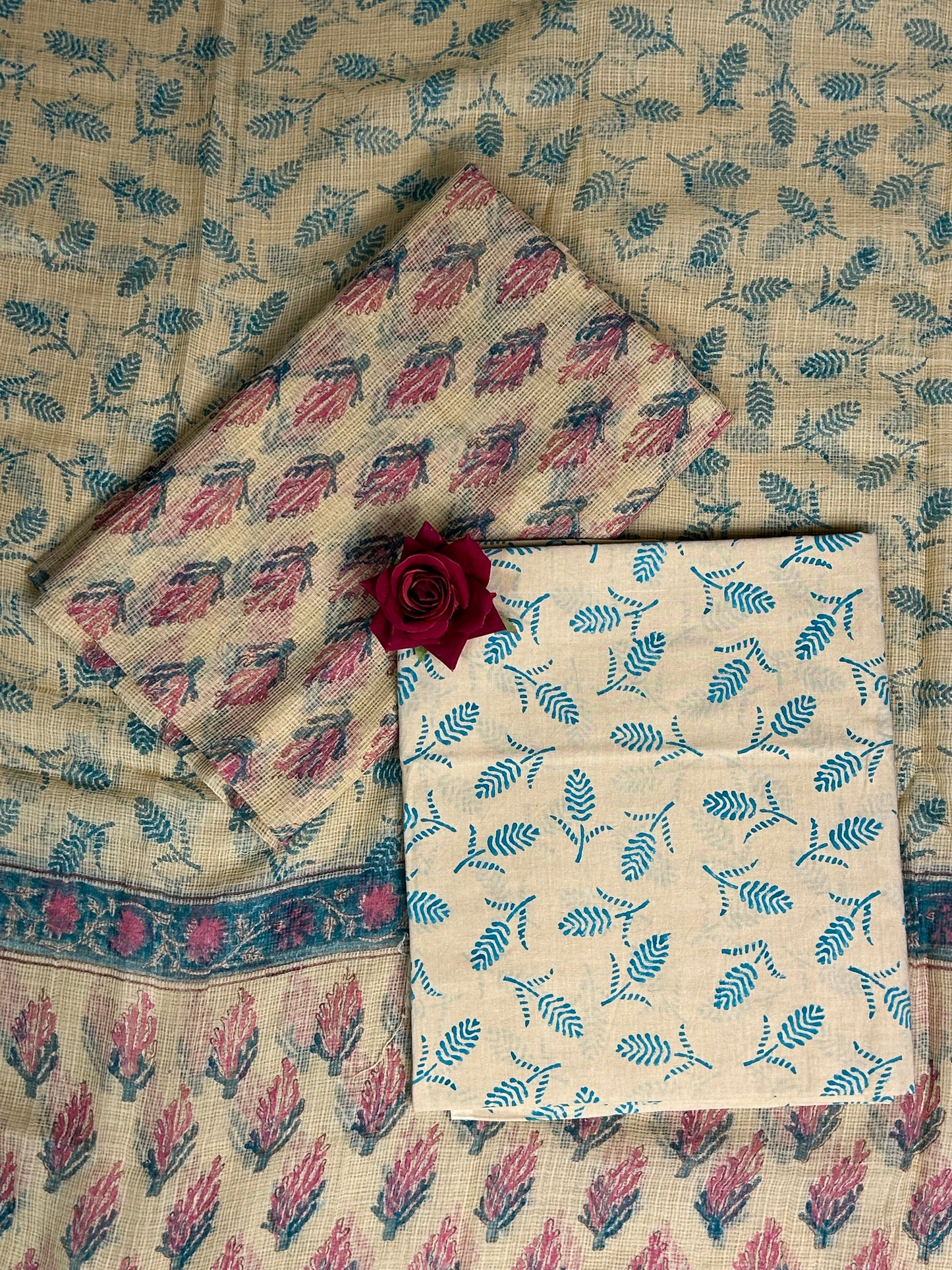 Full Kota Handblock Printed Cotton Suit Set