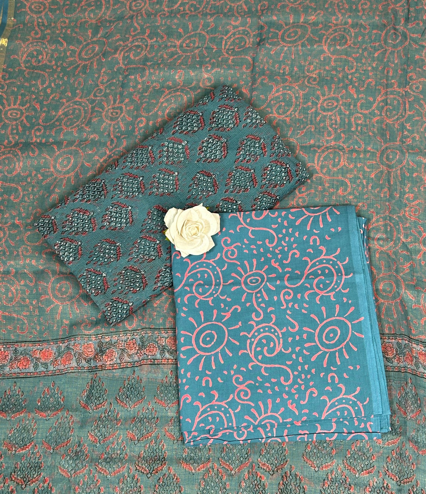 Full Kota Handblock Printed Cotton Suit Set