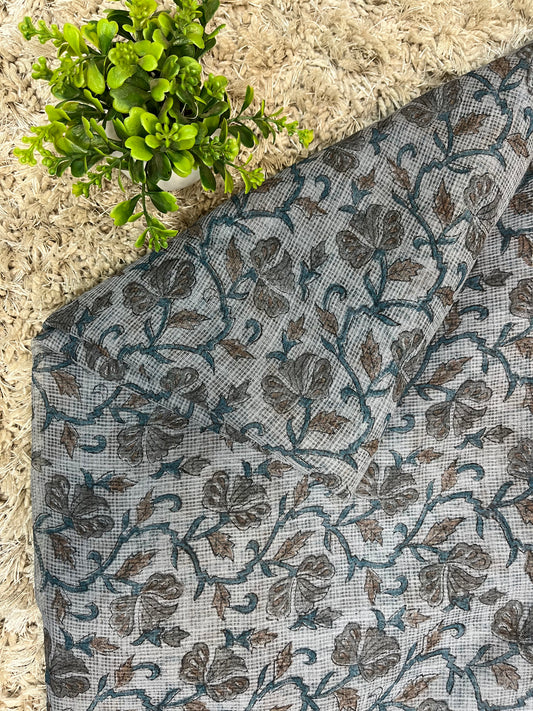 Mist Grey Kota Print Fabric