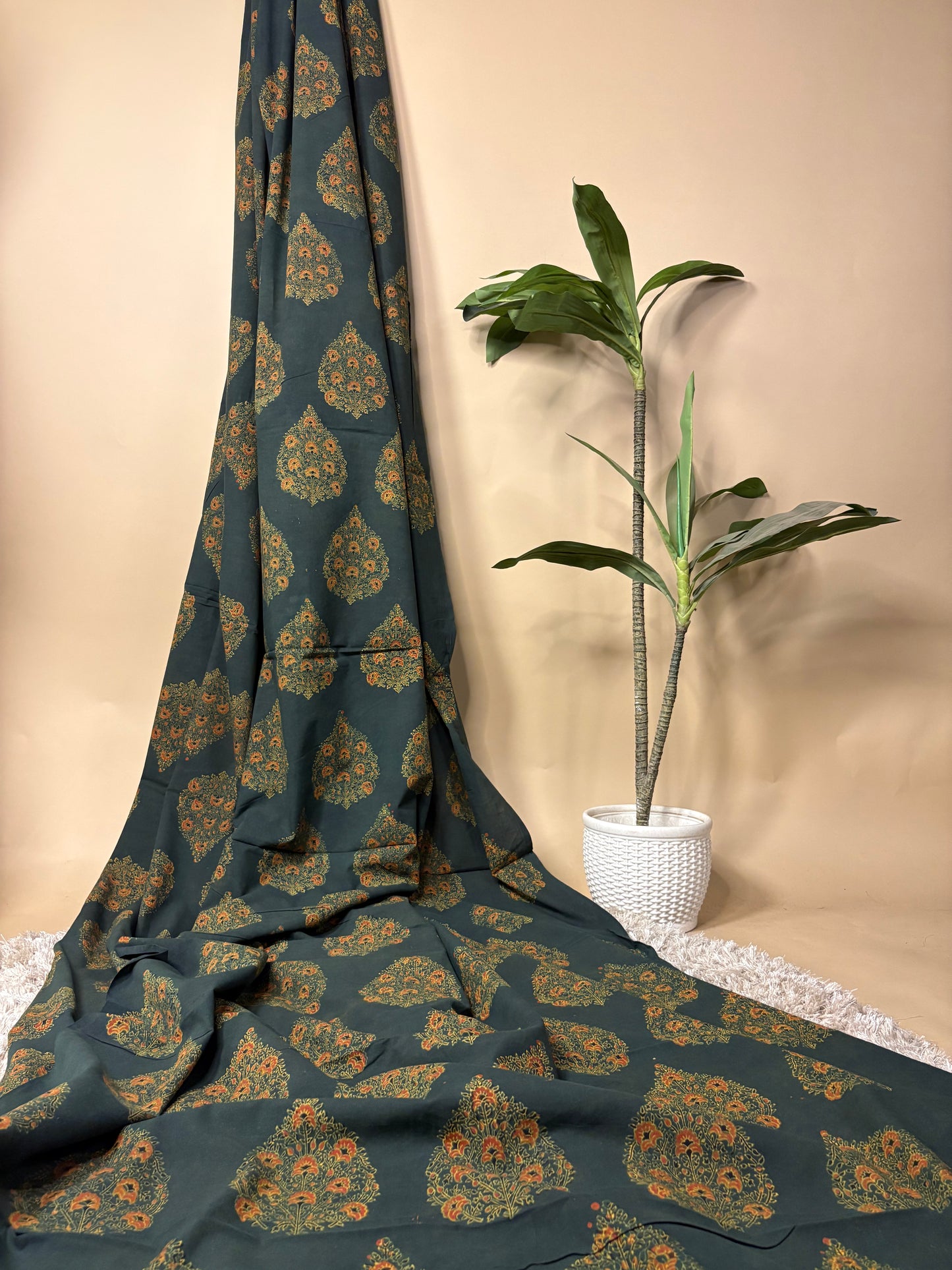 Super Ajrakh Handblock Printed Fabric