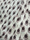 Off White Ornamental Paisley Fakira Print Hand Block Printed Fabric