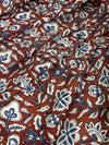 Maroon Blossom Vine Fakira Print Hand Block Printed Fabric