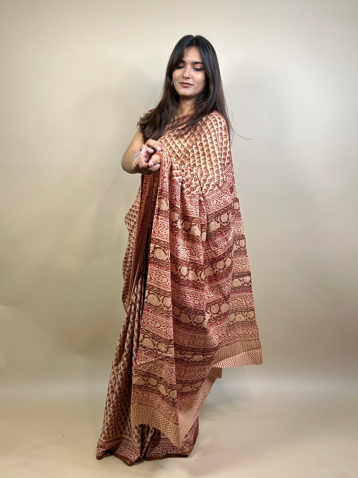 Banjara Handblock Printed Cotton Saree