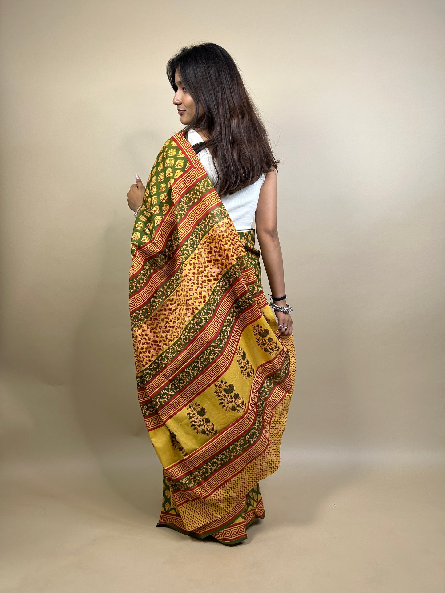Banjara Handblock Printed Cotton Saree